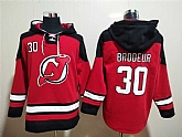 Devils 30 Martin Brodeur Red All Stitched Sweatshirt Hoodie,baseball caps,new era cap wholesale,wholesale hats